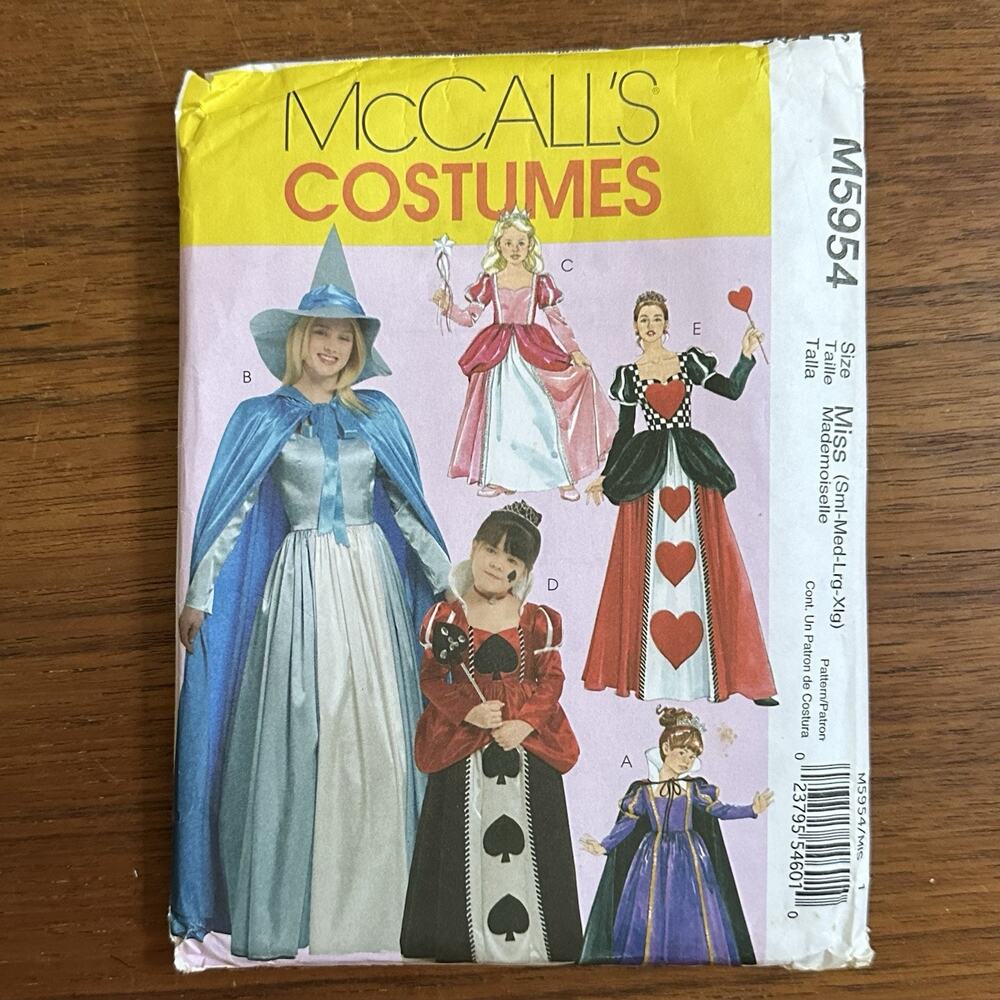 McCall's Misses and Children Customes Craft Sewing Pattern #M5954 S/M/L/XL